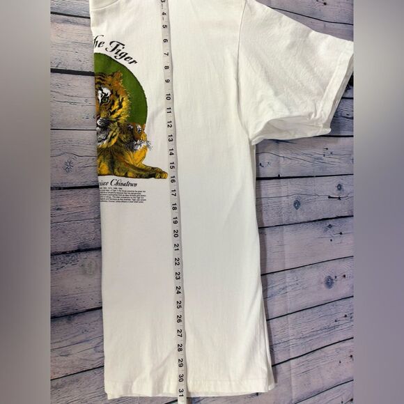 Vintage 90s Year of the Tiger San Francisco Hanes T-Shirt Short Sleeve White XL - Picture 8 of 8